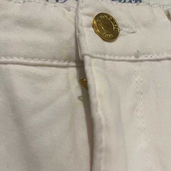 US Polo Assn. White Cropped Jeans w/ Embroidered Flowers and Patches 12 Regular - Picture 5 of 10